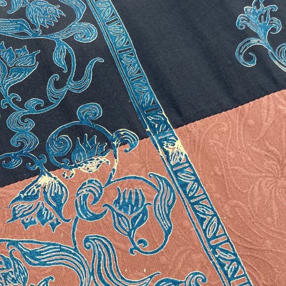 Pazuki Silk Patchwork Scarf Made In England 10.5 x 60 - Picture 9 of 13